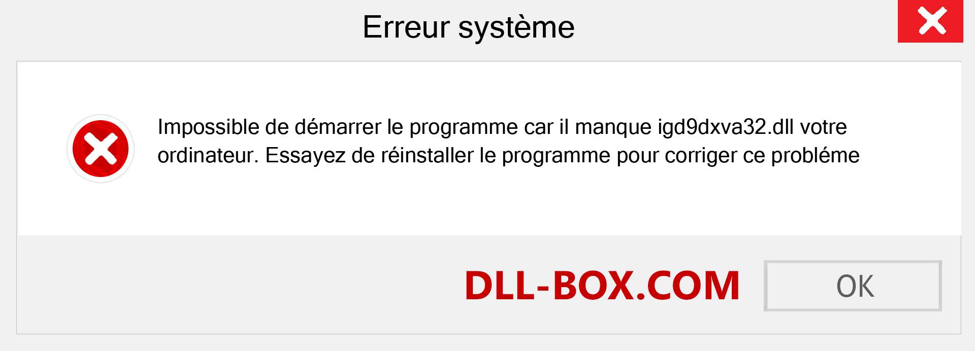 Le fichier igd9dxva32.dll est manquant ?. Télécharger pour Windows 7, 8, 10 - Correction de l'erreur manquante igd9dxva32 dll sur Windows, photos, images